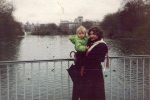 St James Park, London, Jan, 1992, with a friend's daughter