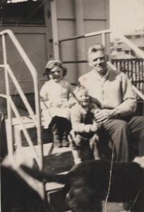 My brother, my grandfather, Leslie Patrick Freeman Davis, and dog, Tom's, bottom.